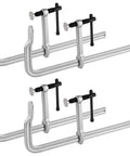 Deep Throat F Clamp For Welding Heavy Duty Bar Clamp With 15 5 8 Inch Jaw Opening And 5 5 8 Inch Deep Throat Forged Hardened Steel Quick Adjust Sliding Arm Pack Of Four