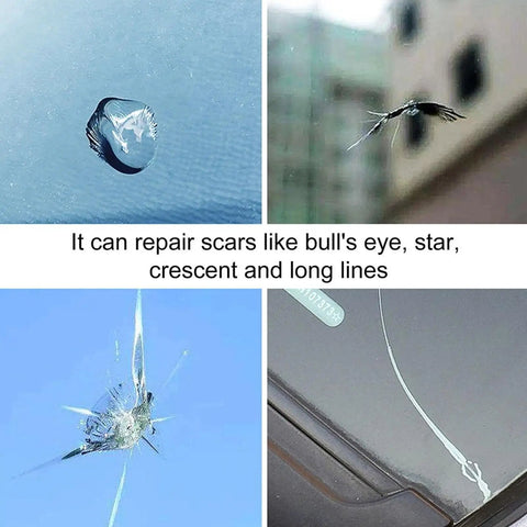 DIY Windshield Repair Kit For Chips And Cracks With Resin Glass Repair Fluid Quick And Easy Fix For Car Windshields Star Shaped Crack