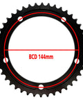 144 BCD Single Speed Chainring For 7 8 9 10 11 12 Speed Bikes, 44T, 7075 Aluminum Alloy, Anodized Black