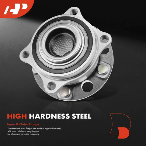 Wheel Bearing And Hub Assembly 5 Lug Front And Rear Fit Kia Sorento 2019 2020 Front S Submodel And 2016 2020 Rear AWD Plus Hyundai Santa Fe 2015 2018 Front Santa Fe Sport 2015 2018 Front And Santa Fe XL 2015 2019 Front, high hardness steel construction with flange