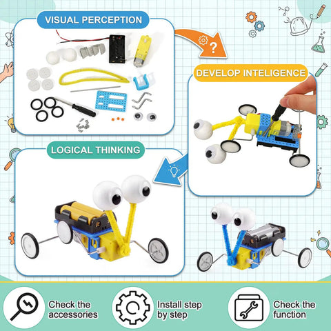 16 Piece Crawler Robot Craft Kit Set For Kids Kid Friendly Hands On STEM Building Toy Bundle For DIY Learning Classroom Projects Robot Clubs And Fun Home Activities, assembled crawler robot