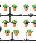 Six Pack Half Inch Drip Irrigation Tee Connectors Barbed Lock Fittings for Half Inch Tubing Leak-Proof 3-Way Coupler Setup