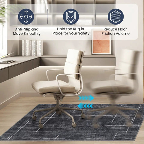 36 By 48 Inches Tough As Nails Office Chair Mat For Hardwood And Tile Floors showing non-slip surface with rolling office chair