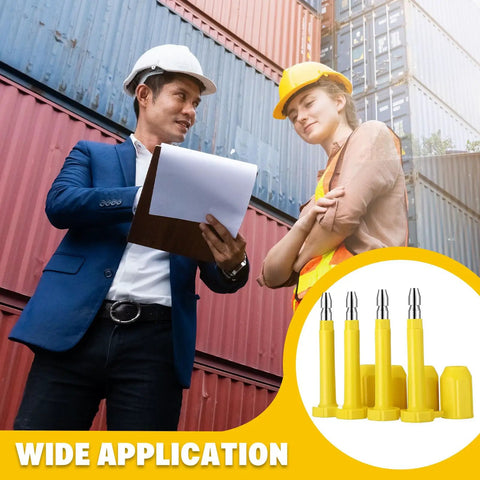 Heavy Duty Bolt Seals Yellow Bulk 100 Pack Built Tough Cargo Container Shipping Tamper Evident Locks With Numbered Sequence For Rock Solid No Sweat Warehouse Security