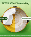 3 Pack Replacement Disposable Vacuum Bags For 5-8 Gallon Wet Dry Vacuums Type E And Type H showing dust control comparison