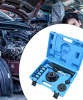 Pro Grade Wheel Bearing Tool Set With Remover And Extractor For Heavy Duty Bearing Separator And Puller Kit in open blue case