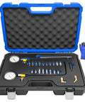 Brake Pressure Tester Universal Gauge Kit 0 To 3500 PSI ABS Hydraulic Oil Pressure Gauge For Gasoline Cars Brake System Diagnostic Tool DIY Friendly Pro Grade Brake Testing Tool in blue carrying case with components