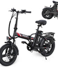 Peak 500W Step Through Fat Tire Electric Bike With 48V Removable Battery For Easy Recharges And Long Rides Up To 40 Miles 7 Speed LCD Display Sixteen Inch By Three Inch Fat Tire For City Cruisin And Trail Ridin, black foldable frame