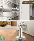 6 Pack Magnetic Door Stopper Stainless Steel Door Holder for Wall or Floor Mounting with Screws Visible in Use