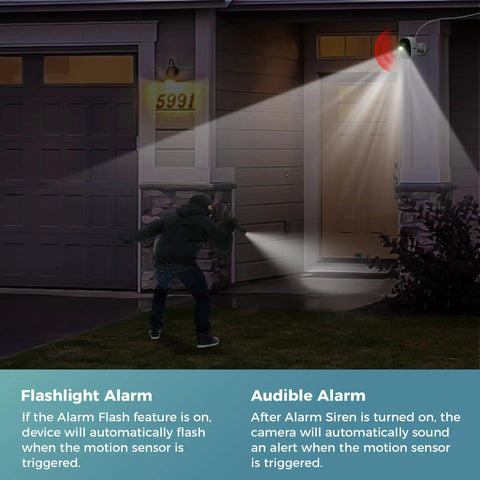 Best 2K Solar Security Camera System For Outdoor Use, Wire Free Battery Powered, mounted above front door detecting motion