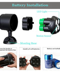 Battery Operated Motion Sensor Lights Outdoor Waterproof Security Spotlight 800 Lumen With Four LED Bulbs installation process