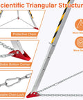 Close-up of Rugged Pro Grade Confined Space Tripod Kit showing protective chain, stable corner, and chain lock features.