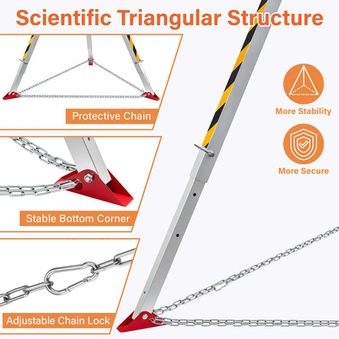 Close-up of Rugged Pro Grade Confined Space Tripod Kit showing protective chain, stable corner, and chain lock features.
