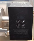 Kickstart Your Beverage Game With This Killer Commercial Snow Cone Shaver Cranking Out Up To 440 Pounds Of Fluffy Snowflake Ice Daily Via Sharp Steel Blades And Air Cooling With Two Sturdy Buckets - close-up of control panel.