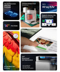 Top Shelf Apparel Printer Bundle With Seamless Humidification showing I1600 dual printheads, compact shaker oven, and digital interface.