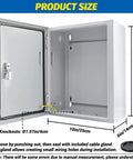 12 By 10 By 6 Inch Steel Electrical Junction Box NEMA 4X Indoor Outdoor Enclosure Waterproof Dustproof Wall Mounted With Lock And Mounting Plate For Versatile Indoor Outdoor Use, open view