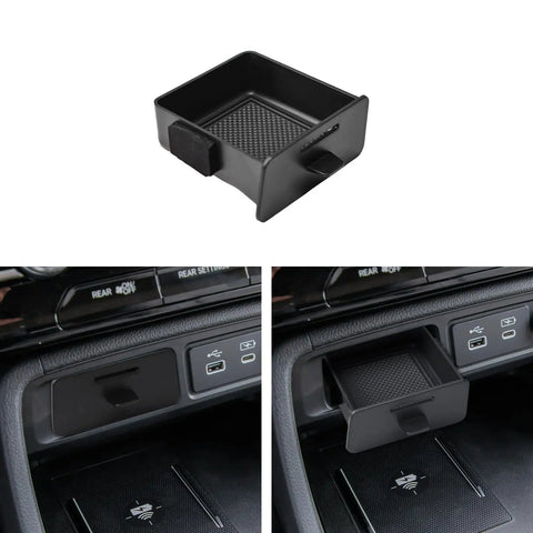 Center Console Organizer Tray For Honda Pilot 2023 2024 2025 2026 And 2026 Passport shown in hidden storage with coin holder compartment.
