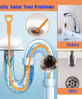 5 Pack 25 Inch Drain Clog Remover Tools For Hair Blockages Clean Sinks, Toilets, Drains With Flexible Snake Augers demonstration