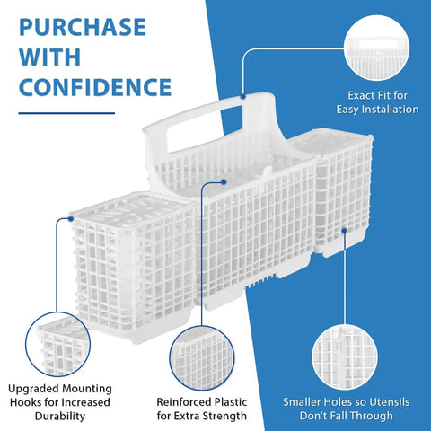 Tough As Nails Silverware Basket Replacement For Whirlpool And Kenmore Dishwashers Built To Last Easy Install white basket