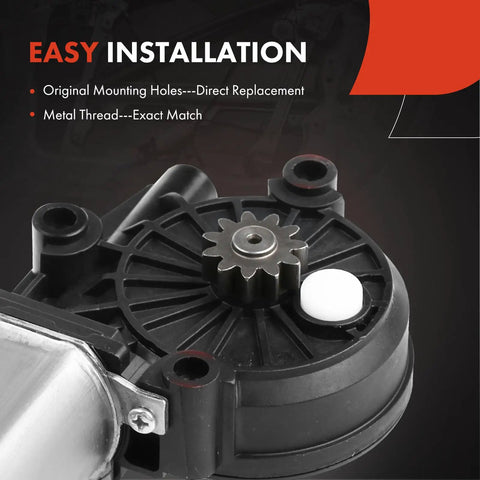 Power Window Lift Motor Rear Left Driver Side For Ford F150 F250 1994 To 1998 F250HD 1997 F350 1994 To 1997 Direct Fit OE Replacement 2 Pin Plug Premium Copper Core And High Strength Steel Construction For A Smooth Easy Install, close-up gear view