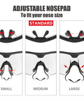 Adjustable nosepad sizing for Anti Fog Tactical Shooting Glasses With Ballistic Eye Protection For Hunting, Airsoft, Range Training.