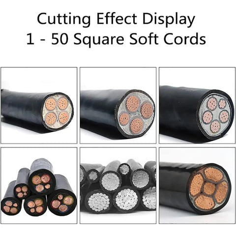 Cutting effect display for Heavy Duty Pneumatic Cable Cutter For 1 To 50 Mm2 Wires Tangent And Straight Cutting Tool