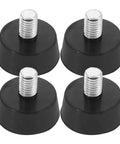 Adjustable Rubber Screw Feet Pads with M10 Screws for bed frames and furniture shown in close-up, set of four pieces