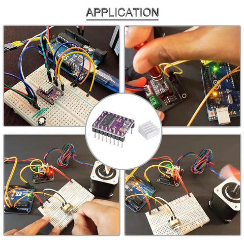 Fire Up Your Rig With This Solid DRV8825 Stepper Motor Driver 6 Pack featuring adjustable microstepping in a breadboard setup.