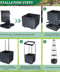 Installation steps for Two Pack Raised Garden Bed Planter Boxes With Trellis For A 57 Inch Self Watering Tomato Planter Box Set
