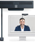 Pro 4K Eye Level Webcam With Retractable Arm For Flawless Video Calls And Live Streaming On PC And Mac on a screen during a video call.