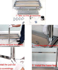 Assembly process of Heavy Duty 304 Stainless Steel Work Table With Adjustable Height And Removable Top For Commercial Kitchen Or Shop Space Rock Solid Build Crafted For The Grind.