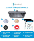 High Pressure Rain Shower Head Upgrade for a Power Shower, Luxury Spa Experience, Easy Tool-Free Install, Charcoal Gray 8 Inch Square Replacement with included parts: flow restrictors, washer, tape, guide.