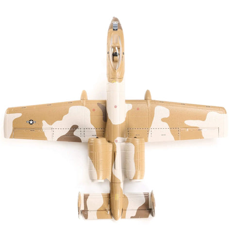 Top view of UMX A 10 Thunderbolt II RC Airplane With 30mm EDF BNF Basic AS3X Safe Select 562mm Wingspan Ready To Fly