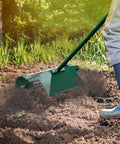 Rolling Lawn Aerator With Fender and 18 Inch Spike Roller in use on soil, showing 50 Inch Anti Slip Handle for effortless yard care.