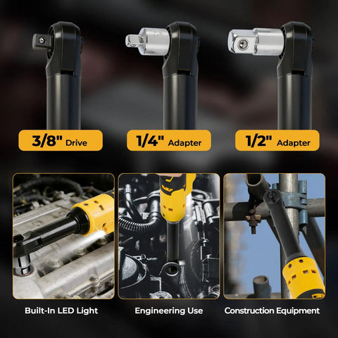 Upgraded Brushless Three Eighths Inch Cordless Ratchet Wrench With Sixty Foot Pounds Of Torque Variable Speed And LED Light 20V Battery Compatible Not Included
