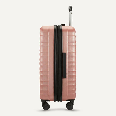 Side view of Hardside Carry-On Luggage 21 Inch With Multi-Directional Wheels Expandable Up To 25 Percent More Space Scratch-Resistant Surface