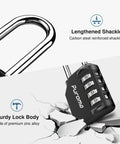 Image of 4 Pack 2.6 Inch Shackle 4 Digit Outdoor Waterproof Padlocks for Hasps Lockers with zinc alloy lock body on cracked surface.