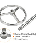 Rotary Handwheel 200mm Diameter Cast Iron Chrome Plated With Handle For Milling Machines And Lathes Silver Tone Durable Machining Accessory