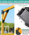 Heavy Duty 45 Degree Corner Brace Support Bracket Set Of 8 For Deck Pergola Gazebo Shed Posts Black Powder Coated Steel Post Connectors Built Like A Tank Fast Assembly Guaranteed, 4x4 steel angle support brackets.