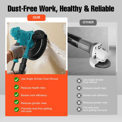 Comparison of Variable Speed Handheld Electric Drywall Sander With Automatic Vacuum System and standard sander