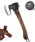 14.4 Inch Hatchet For Camping And Survival With Sheath, Beefy Bushcraft Axe Built From 1065 Carbon Steel And Beech Handle