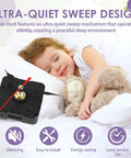 Child sleeping peacefully with Quartz Clock Movement Replacement Kit Battery Operated Mechanism With Short Shaft on bed