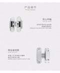 Hidden Door Hinge Bearing 60kg Pair 2pcs Invisible Concealed Cross Hinge with Zinc Alloy and Stainless Steel Details