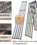 Heavy Duty Gravity Roller Conveyor Slide Built Solid For Slick Dock To Door Unloading Track Warehouse Freight Truck Trailer Cargo Setup With Smooth Abs Bearings That Just Roll Away Nice And Easy, showing foldable assembly and packaging.
