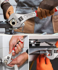 8 Inch Adjustable Wrench Pro Cr V Forged with Anti Slip Grip Crescent Style Hand Tool in use for DIY and pro shop tasks.