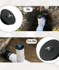Mechanical Cleanout Gripper Plug Set Three Inch And Three And A Half Inch Reusable Sewer Drain Plugs For DWV Plumbing And Temporary Seal 2 Pack DIY Friendly Heavy Duty Access Point Plugs For Quick Removal And Tight Seal, 3in and 3-1/2in plugs in drain cleanout