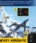 F4U Corsair RC Plane 4 Channel RTF with Xpilot Stabilization in flight showing aerobatic capabilities with controller