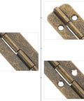 Close-up of Six Piece Long Piano Hinge Set for Boxes and Jewelry Projects, smooth metal finish displaying hinge details