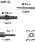 Nylon Dowel Kit With 8 Tough 10X50 Dowels, 8 Stainless Steel A2 6X50 Bottom Screws, 8 A2 Washers, SW10 Hex Socket with dimensions