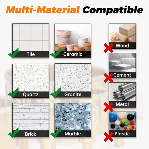 DaduoRi 1-1/4 in serrated diamond hole saw with 2 removable pilot bits for porcelain, ceramic tile, granite and marble.